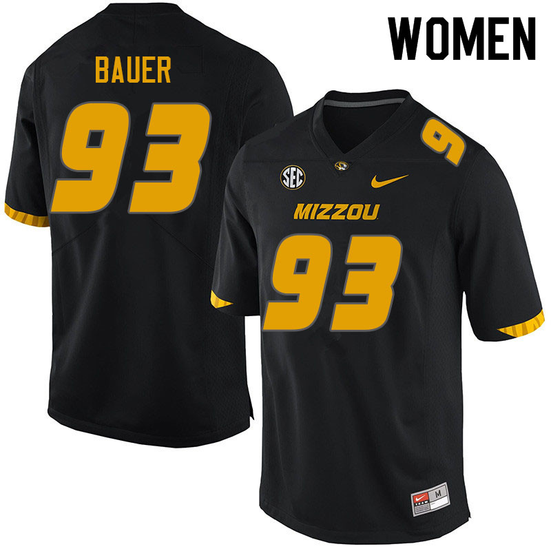 Women #93 Luke Bauer Missouri Tigers College Football Jerseys Sale-Black - Click Image to Close
